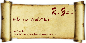 Rácz Zsóka névjegykártya