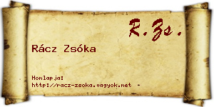 Rácz Zsóka névjegykártya